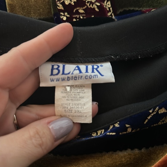 Vintage Blair Multicolor Patchwork Velor Blouse - Picture 9 of 10